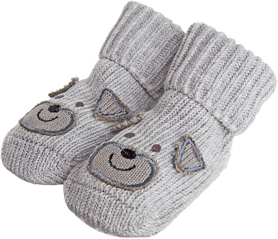 Playette Novelty Knitted Bootie Grey Puppy Socks image number 1