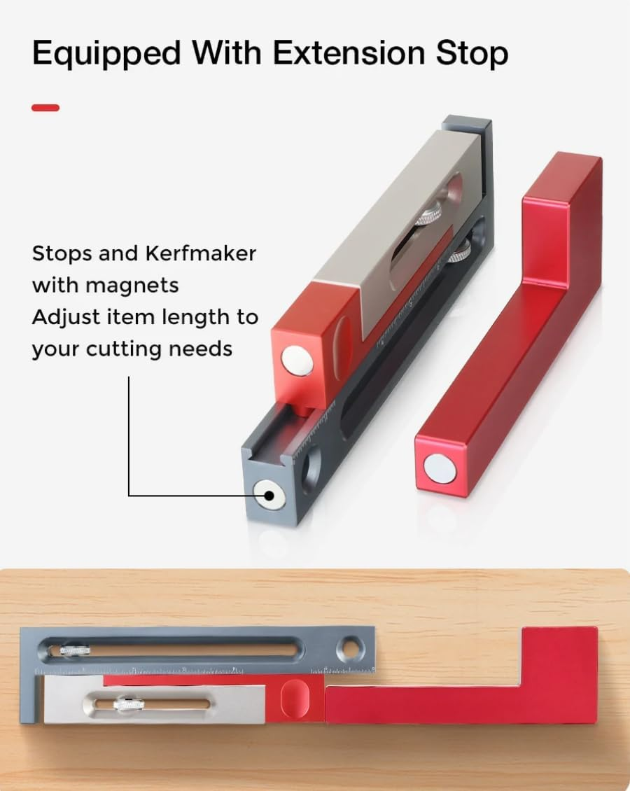 HONGDUI JF15 Kerfmaker Table Saw Slot Adjuster Mortise and Tenon Tool Woodworking Movable Measuring Block image number 6
