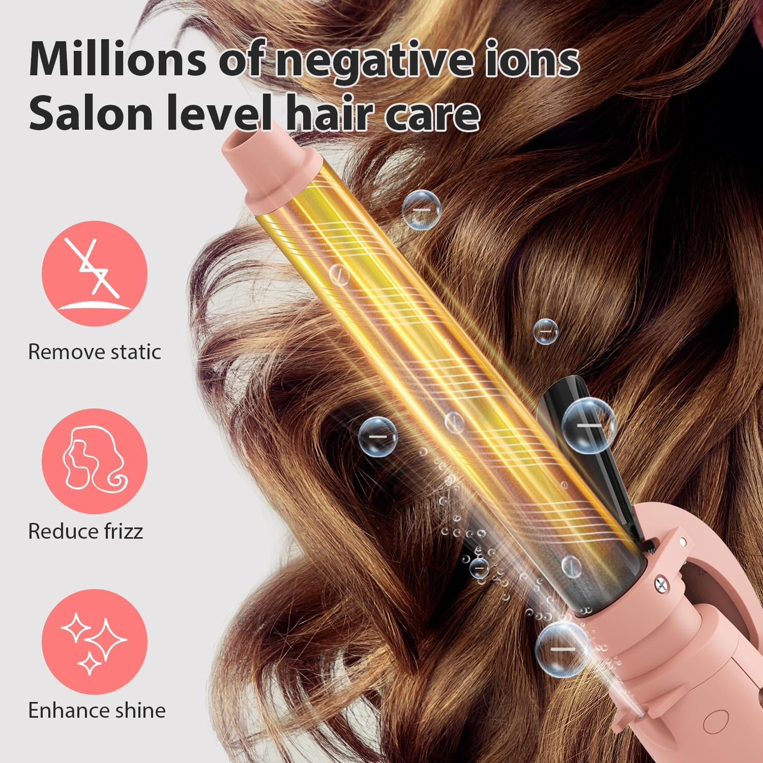 Miropure Automatic Curling Iron, 1 Inch Ionic Hair Curler, Self Rotating Curling Wand with Longer Barrel for Waves and Curls, Unique Button to Enable/Distable Rotation, Get Rid of Accidentally Hit image number 6