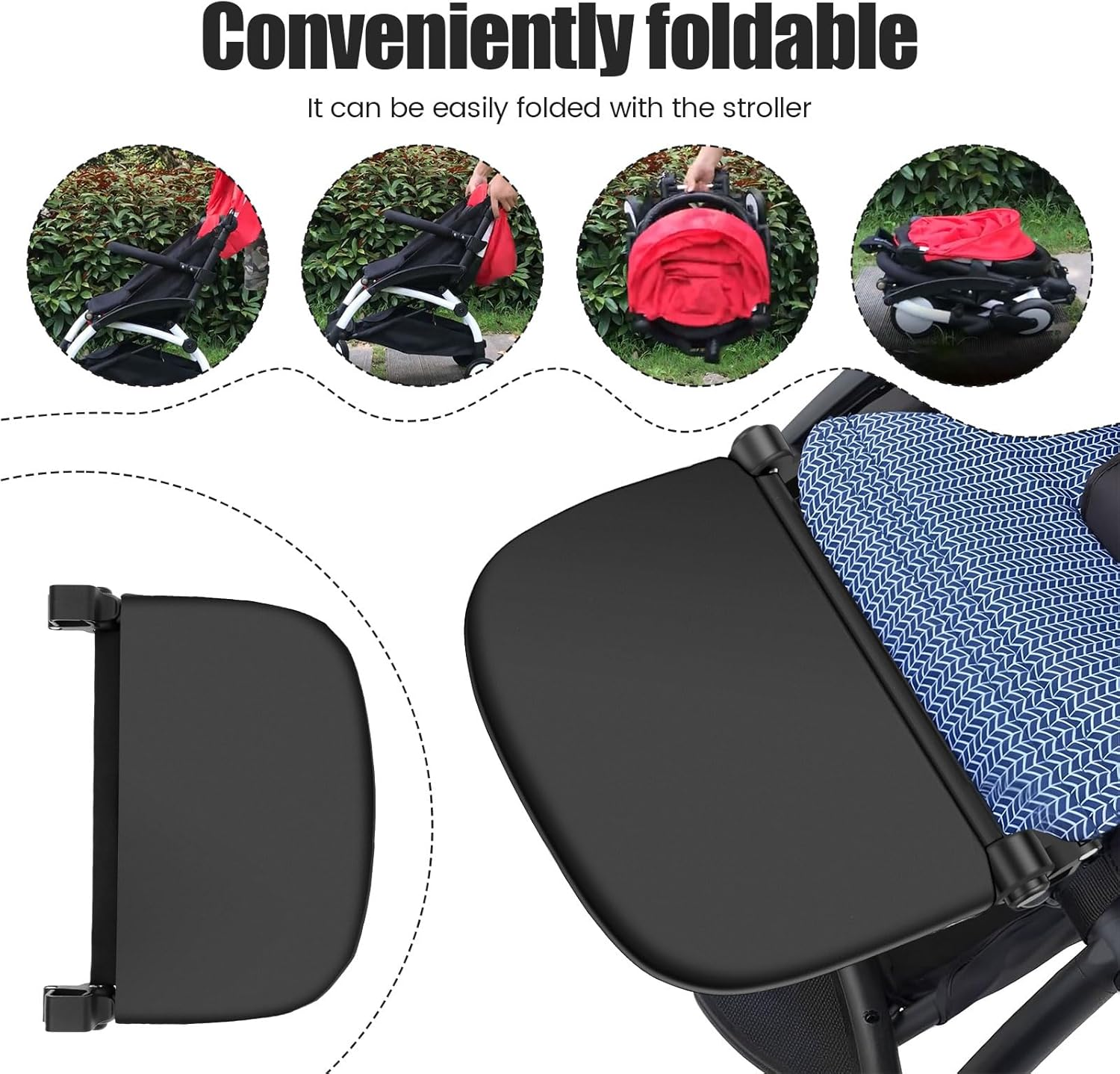 GOKENA Baby Stroller Extension Footrest, Adjustable Pram Feet Extension Footboard, Practical Wear Resistant Stroller Foot Rest for Babyzen YOYO, YOYO2, YOYO+ and YOYO3 Prams image number 3