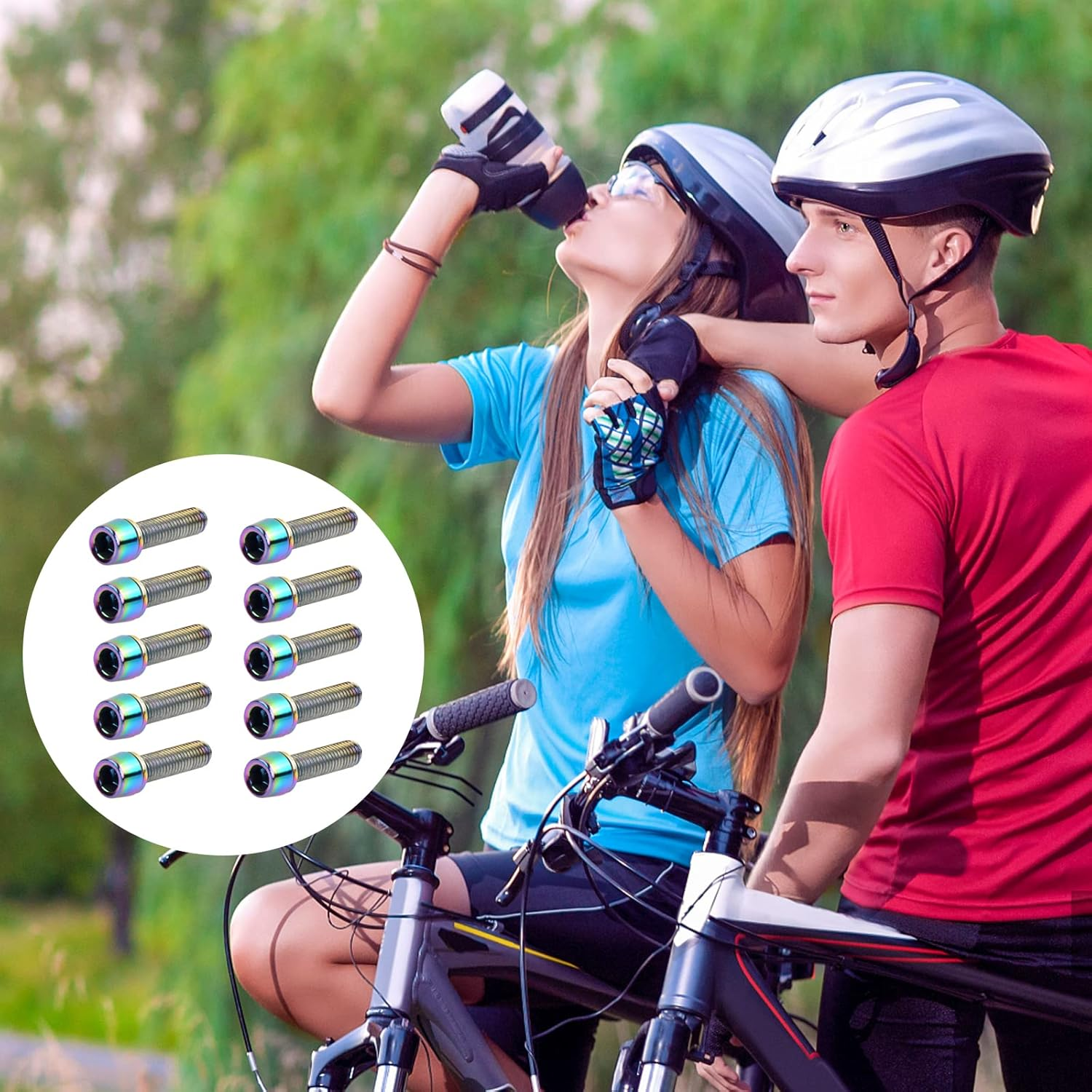 Pack of 10 Bicycle Stem Screws, M5 X 20 Mm Bicycle Stem Screws with Washers, Bicycle Cone Screws, Bicycle Stem Bolts, Cone Head Screw for Mountain Bike (Black)