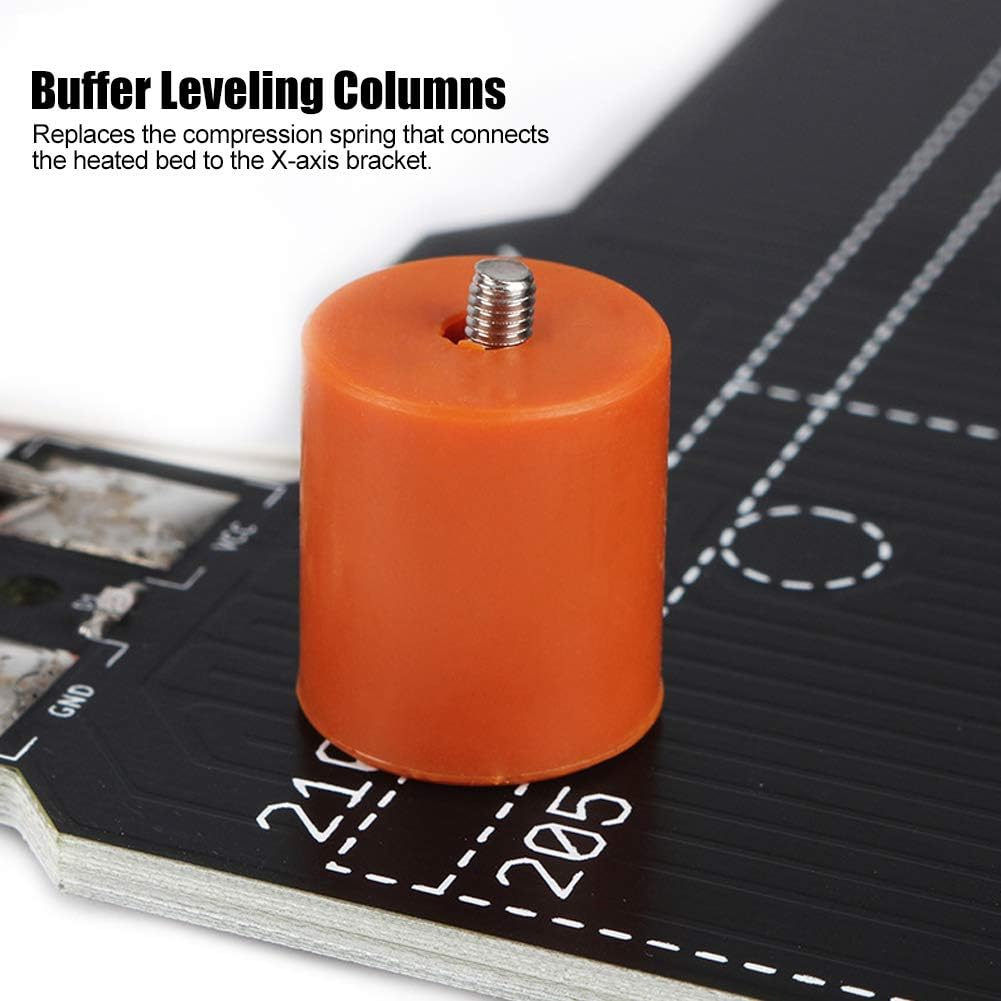 Marhynchus 4Pcs Silicone Hot Bed Leveling Column 3D Printer Hot Bed Mounts Column Fit for Ender-2/Ender 3/Ender 3 Pro/Cr-10/10S PRO Orange