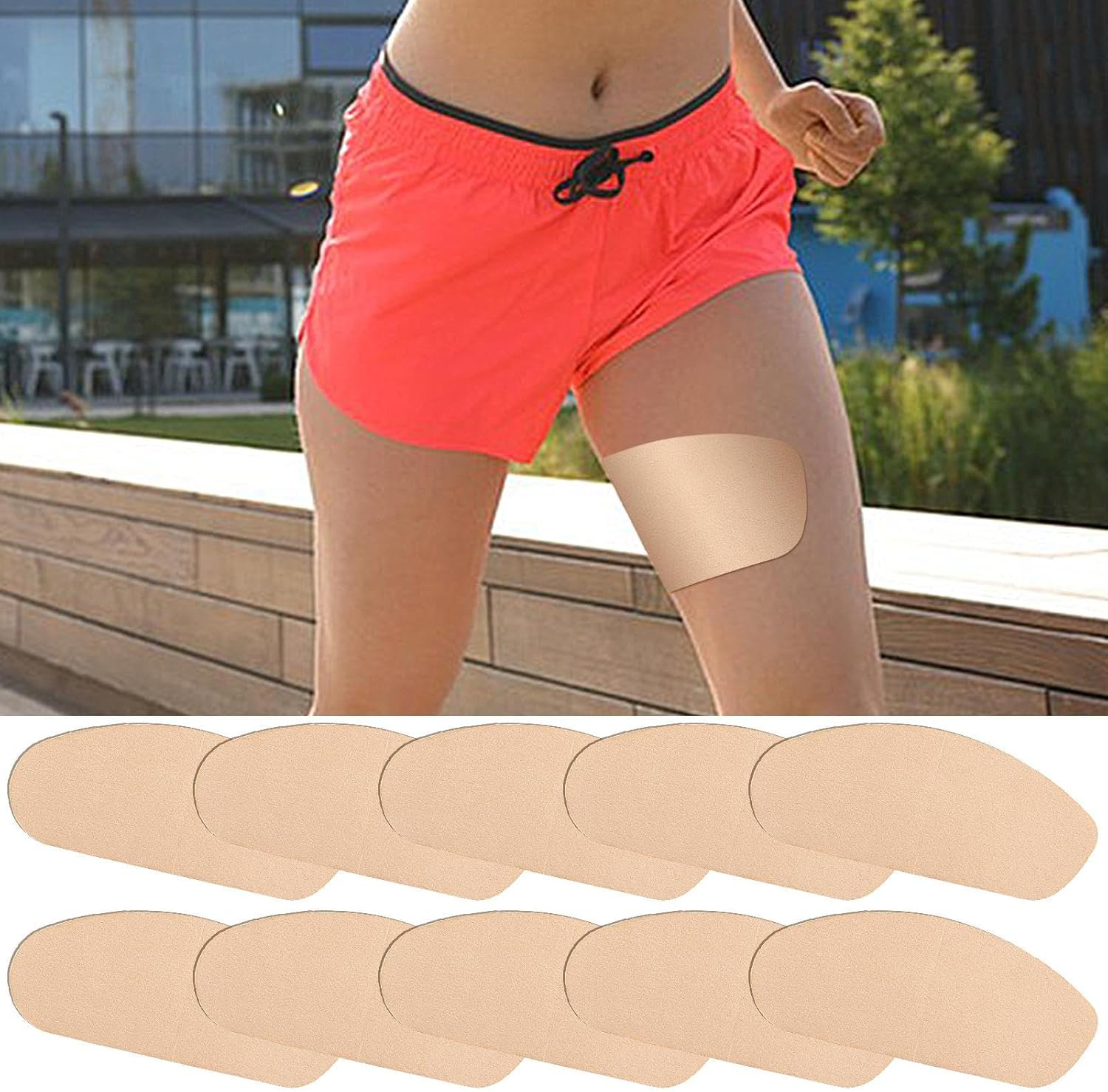Thigh Chafing Patches | 10-Pieces Thigh Rubbing Protection Pads | Women Body Protection Friction-Resistant Patches for Workout Dancing Backpacking Walking Climbing Hiking Cycling image number 4