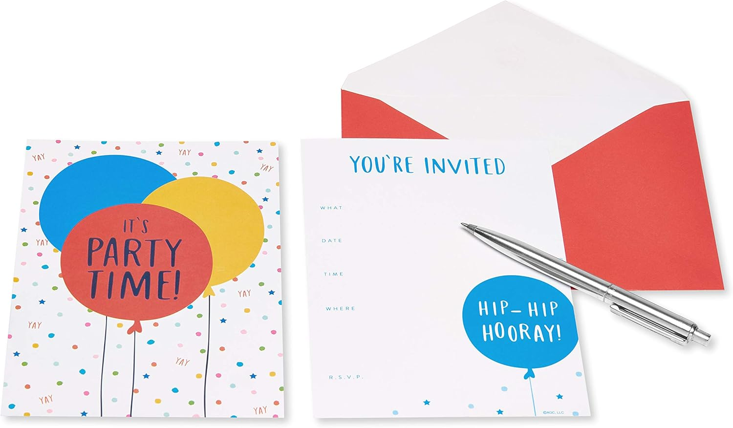 American Greetings Party Invitations and Envelopes Perfect for Any Birthday or Special Occasion, Multi Color Balloons (25-Count) image number 2