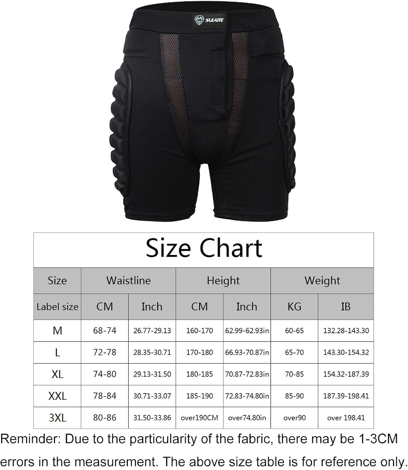 Protective Padded Shorts,Snowboard Hip Protector - Comfortable and Breathable Hip Pads for Men and Women, Hip and Tailbone Protector Crash Pants for Snowboard, Ski, Ice Skating Jmedic image number 3