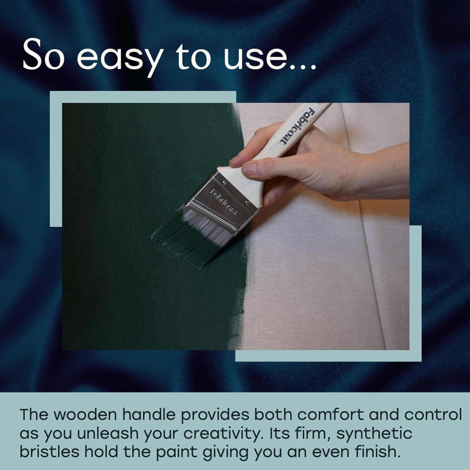 60Mm / 2.5 Inch Fabricoat Paintbrush &ndash; Angled Cutting in Paint Brush - Firm Bristled Brush with Wooden Handle - Use to Apply Fabricoat Fabric Paint image number 2