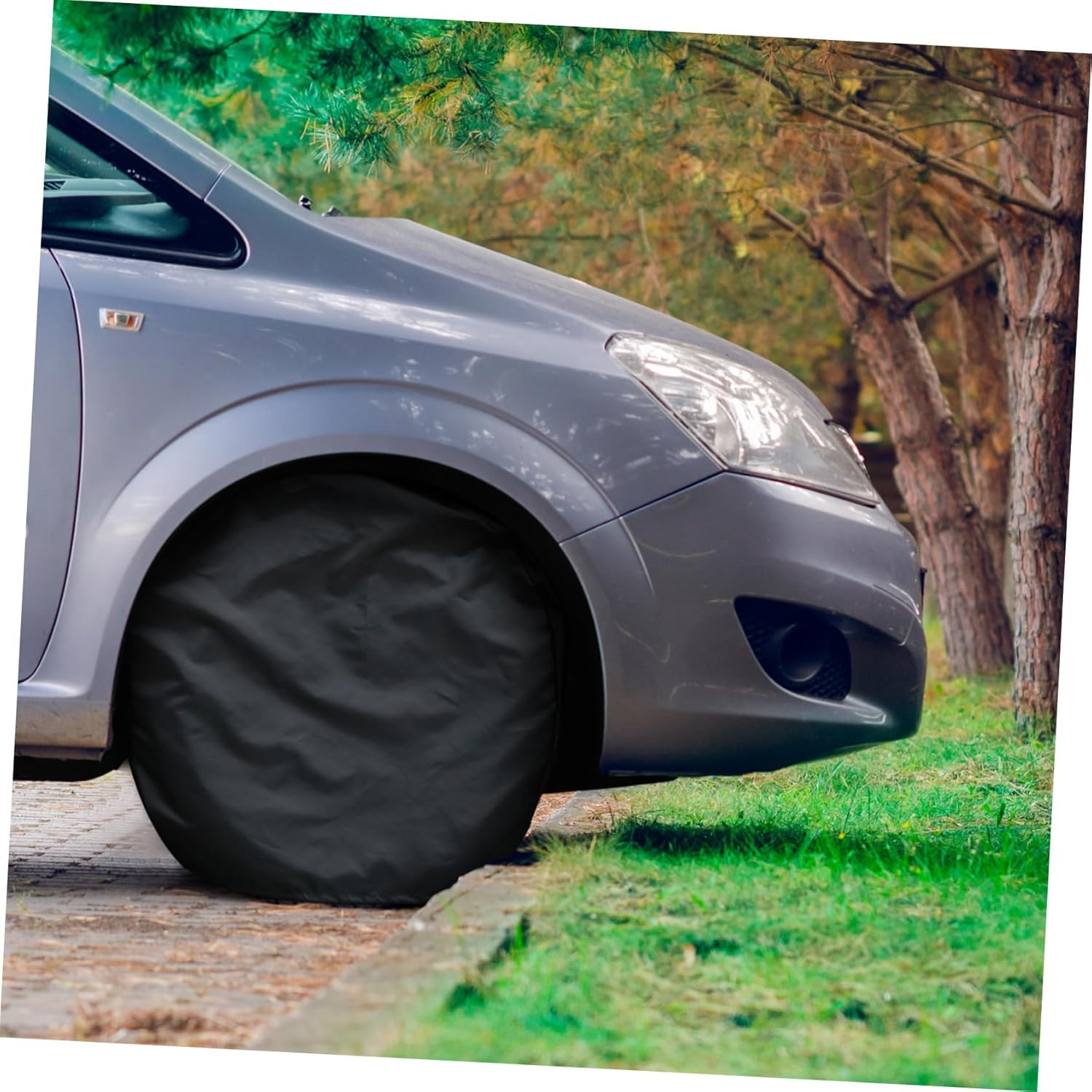 ASAKKURA 4Pcs Tire Covers Protective Wheel Covers for Car Truck Trailer Rv Black Oxford Cloth Tire Storage Bag image number 3