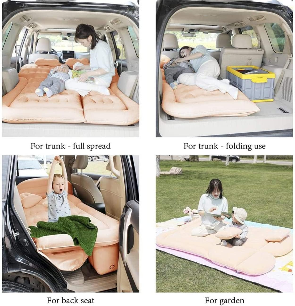 SUV Air Mattress Camping Bed Cushion Pillow - Inflatable Thickened Car Air Bed with Electric Air Pump Flocking Surface Portable Sleeping Pad for Travel Camping Upgraded Version image number 1