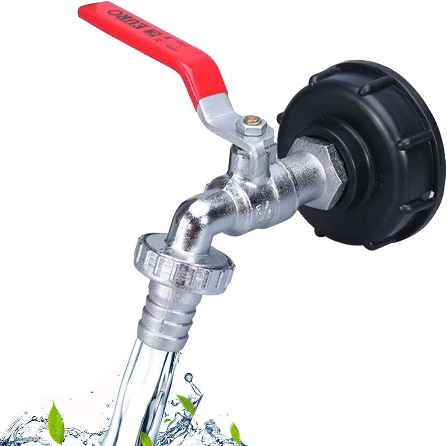 AGDGV IBC Tank Adapter S60X6 to 1/2" Alloy Connector - Leakproof Replacement Valve Fitting Parts for 1000L Water Storage Tanks, Durable Garden Hose Adapter with Sealing Tape image number 2