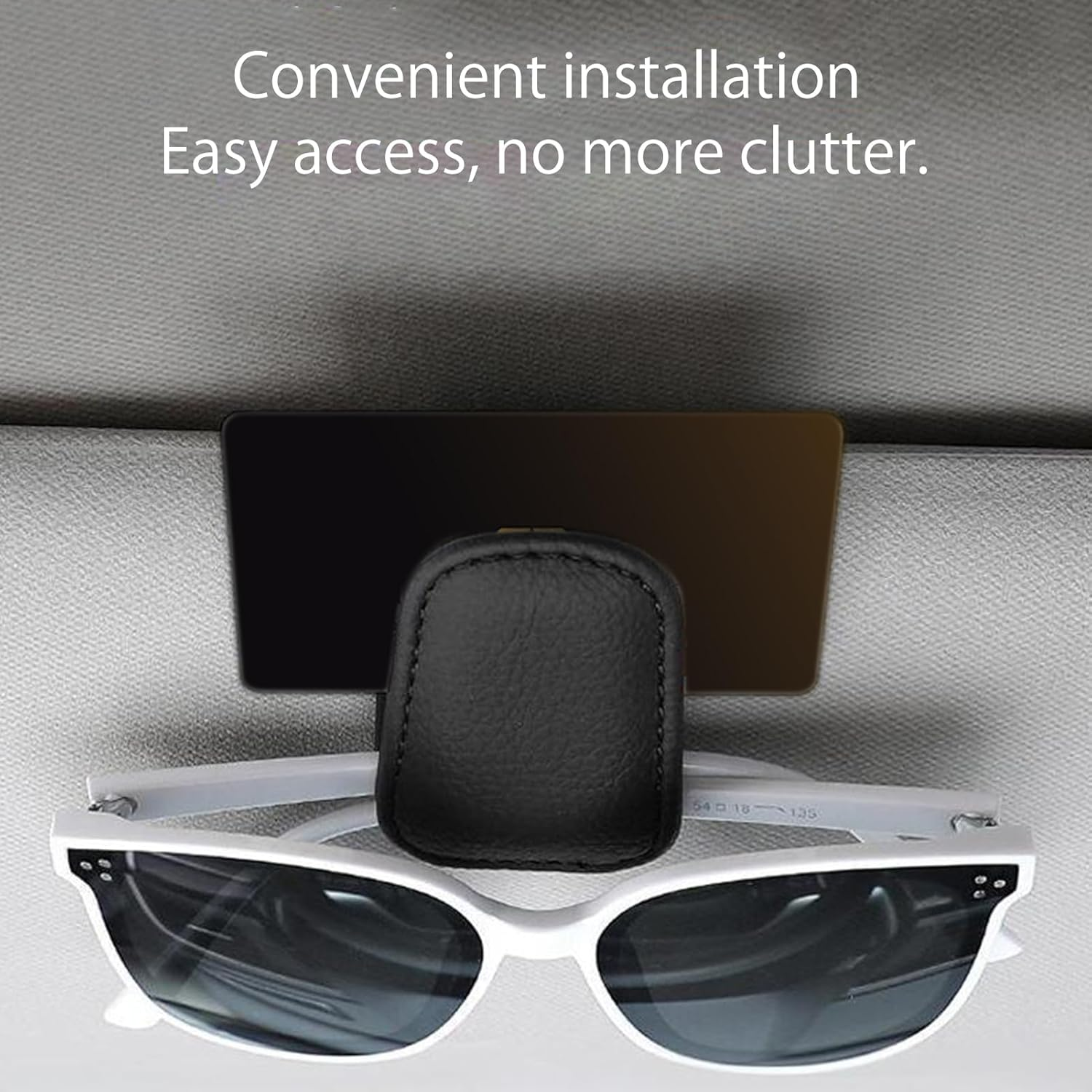 2 Pack Car Sunglasses Holder, Magnetic Leather Sunglasses Clip for Car Visor, Black image number 6
