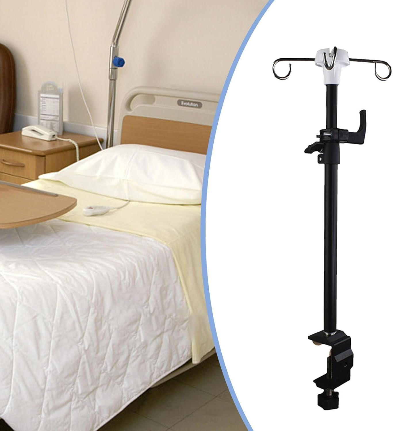 Perfk IV Pole Table Clamp Feeding Tube Holder Infusions Household Drip Bag Stand image number 6