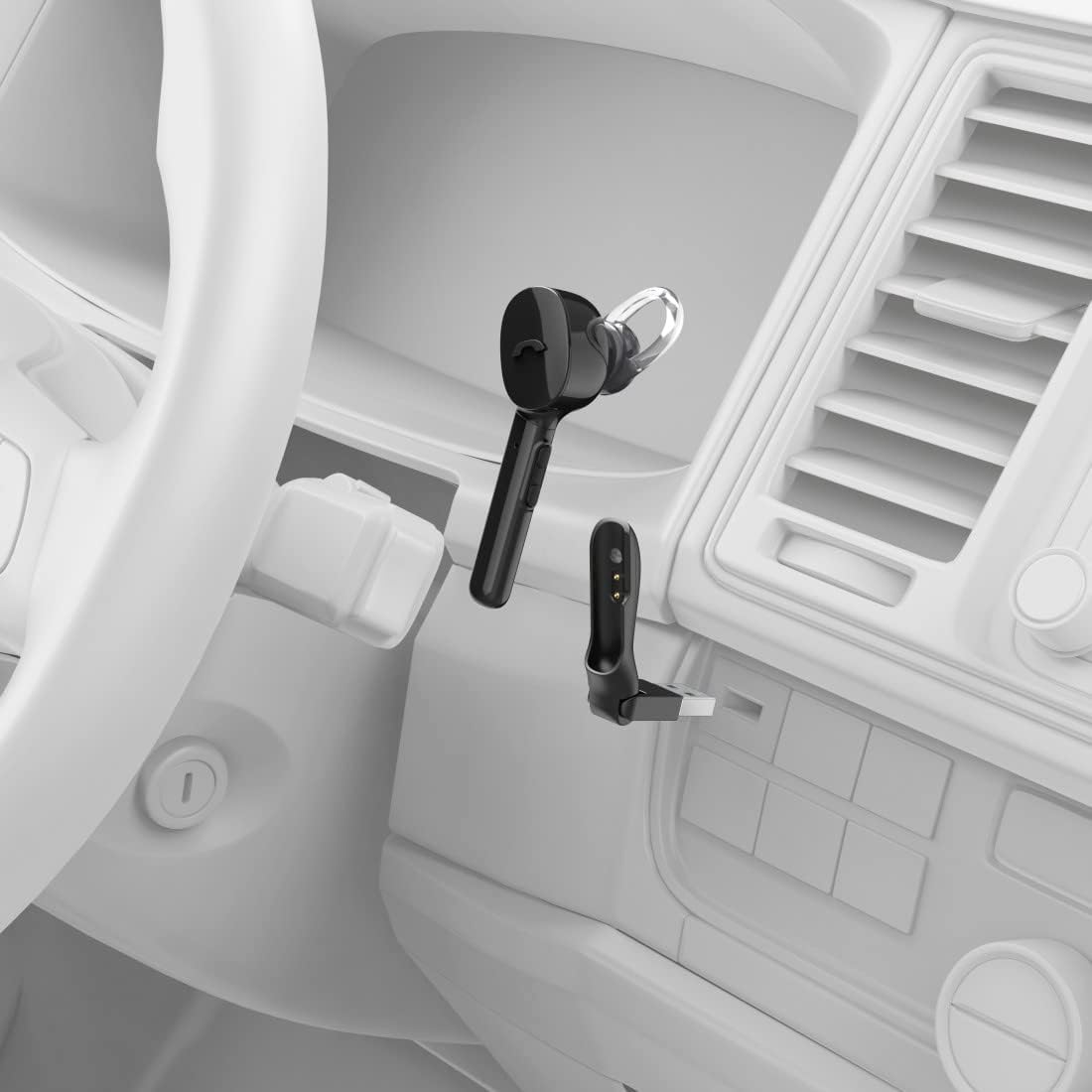 Hama Myvoice1300 Mono Bluetooth&reg; Headset (In-Ear Bandwidth 20Hz-20Khz, Micro Bandwidth 100Hz-10Khz, Charge 2H for 4H Autonomy, Voice Control) Black image number 1