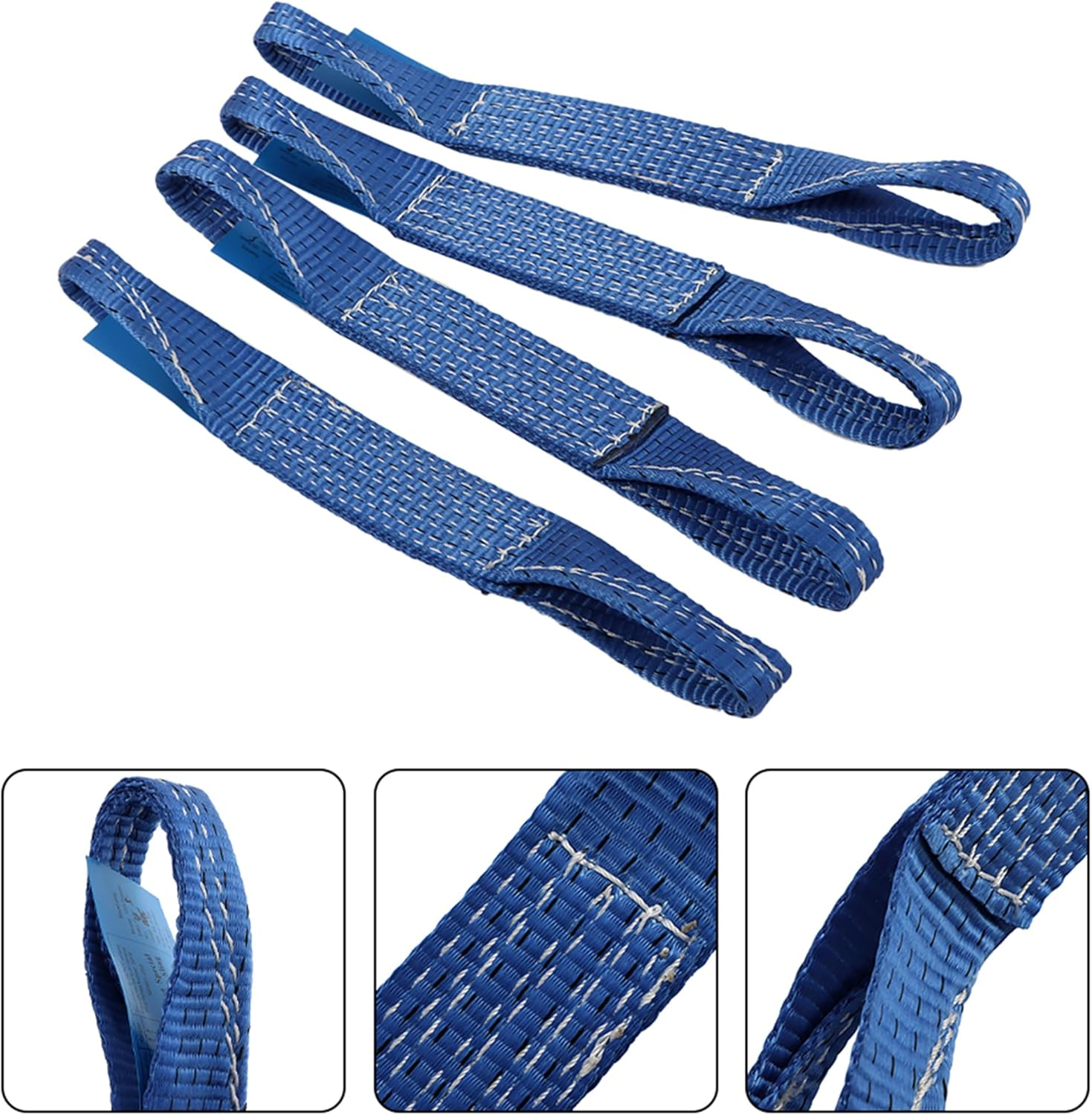 4 Pc Load Restraint Car Carrying Strap with Loops Wheel Tie down Towing Tie Down image number 2