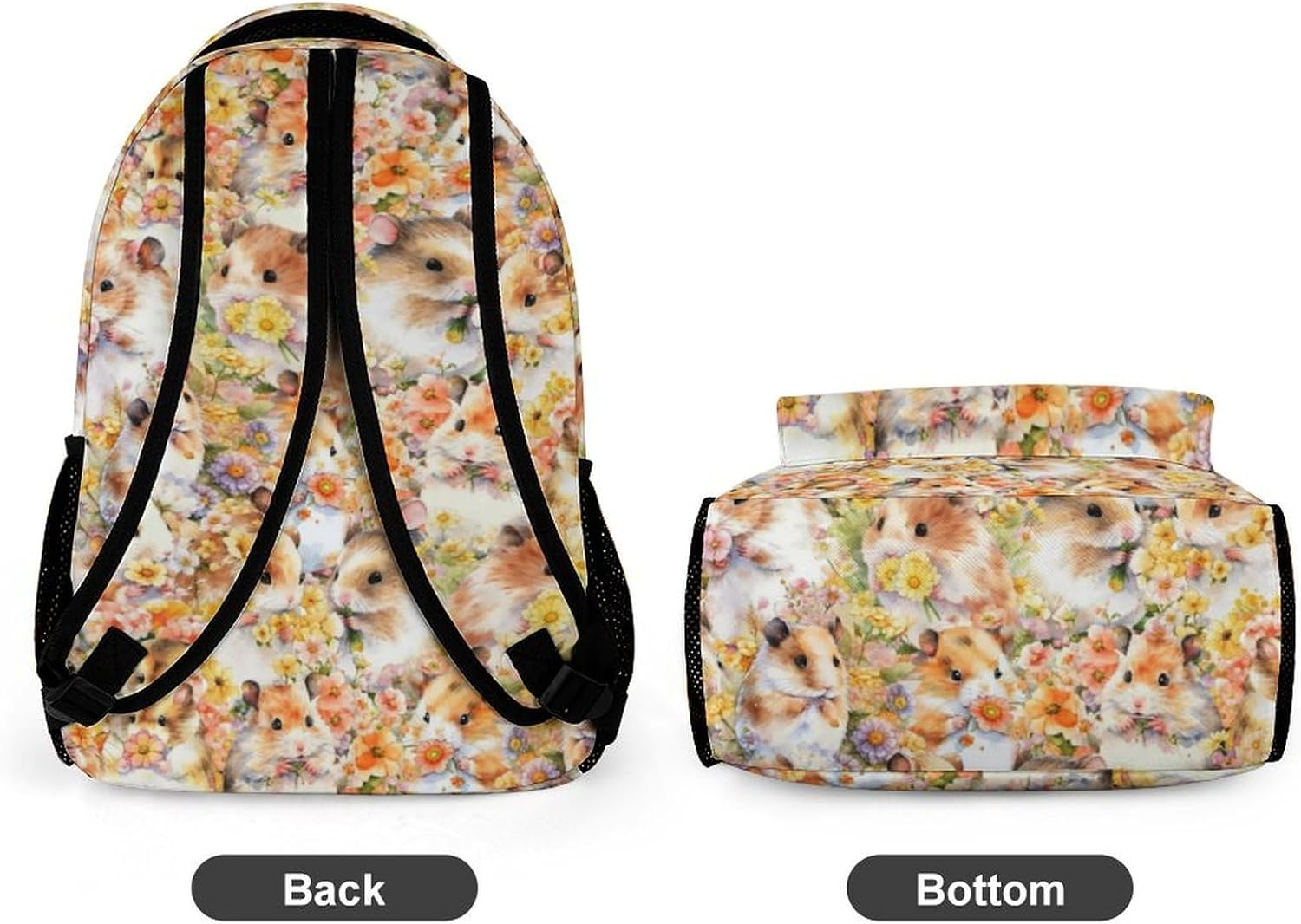 Hamster Backpack for Kids Girls Boys School, 16 Inches Hamster Bookbag, Hamster Backpack for School - Hamster Backpack1 Set image number 7