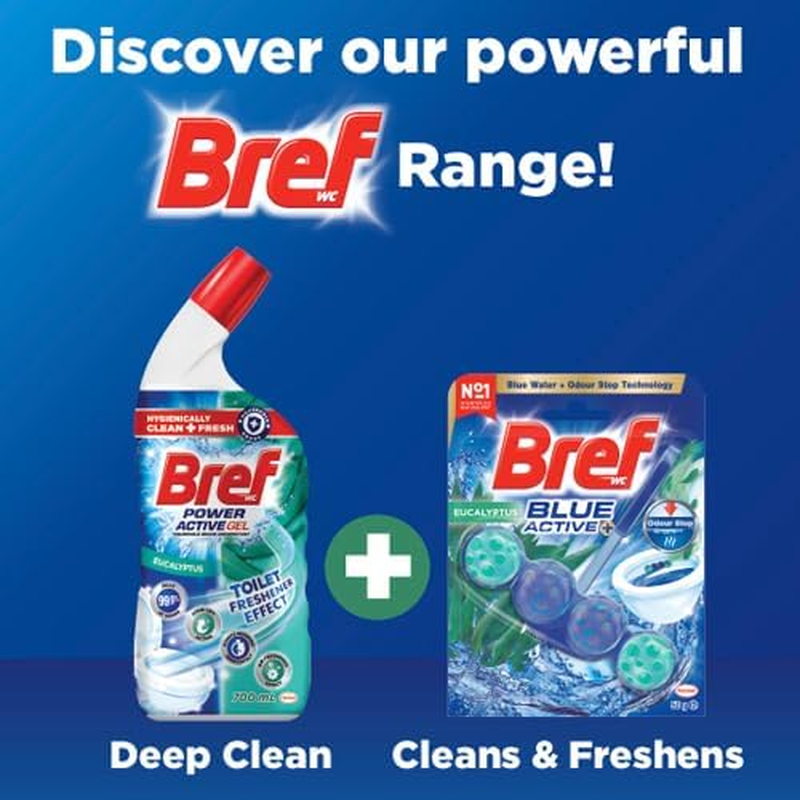 Bref Blue Active Eucalyptus, Rim Block Toilet Cleaner, 2X50G, 100 Grams image number 2