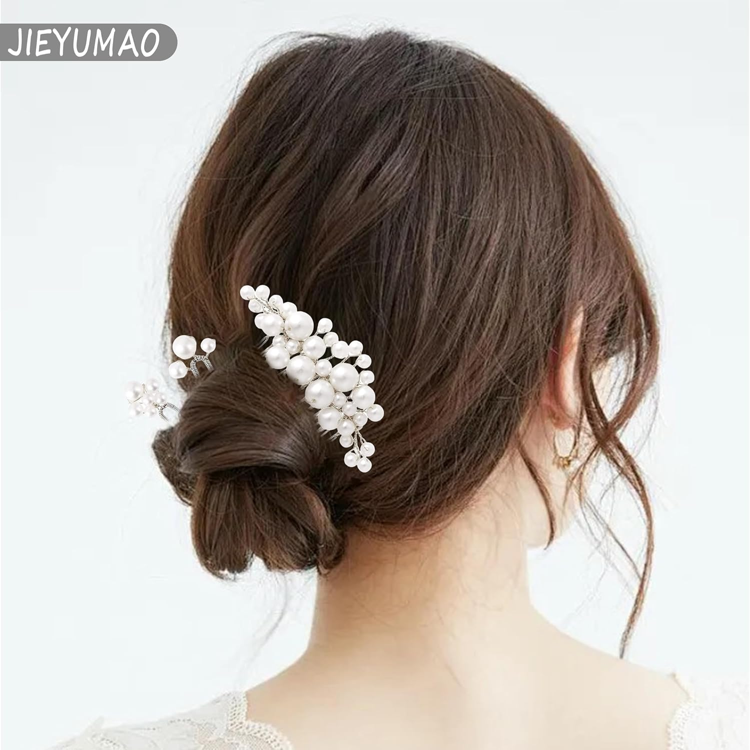12Pcs Wedding Hair Comb, Shiny Silver Wedding Hair Accessories, 19.7 Inch Bridal Hair Vine Hair Clip Bridal Hair Comb Wedding Hair Pins Bridal Hair Accessories for Bride Bridesmaids image number 2