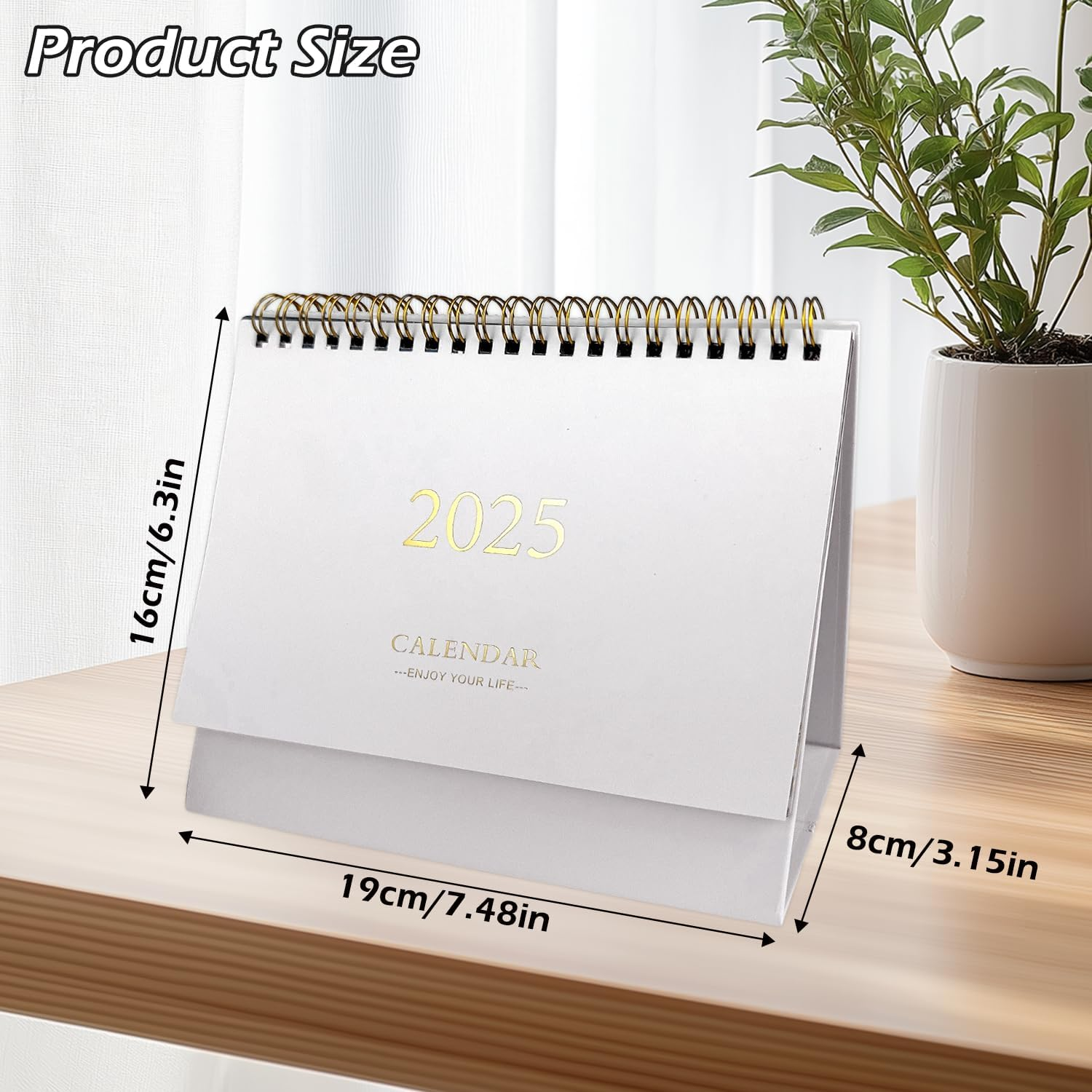 Desk Calendar 2025, Desktop Calendar 2025 Wrendale Calendar 2025 Academic Calendar for School Office Home Desk Table (White) - White image number 5