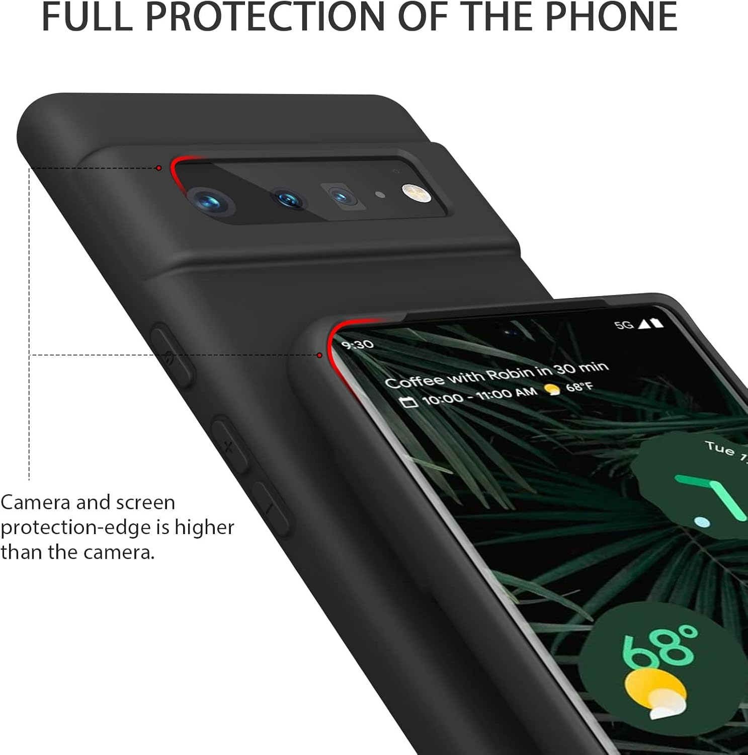 Soft Silicone Case for Google Pixel 6 Pro Case(2021), Ultra Thin Flexible Premium Rubber Full Body Protection Anti-Fingerprint Dustproof Shockproof Scratch Resistant Cover image number 4