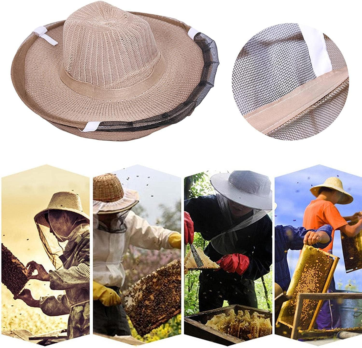 Cowboy Bee Veil Hat Beekeeping Hat with Visibility Veil Outdoor Professional Beekeeping Protective Gear image number 3
