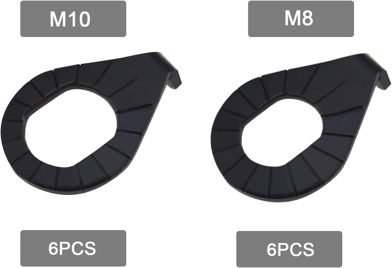 SING F LTD 12Pcs M8 M10 Bike Wheel Hub Hook Washer Gasket Metal Bicycle Hub Retaining Clip Safety Washer Bicycle Safety Security Front Wheel Hub Washer Safety Washers image number 4