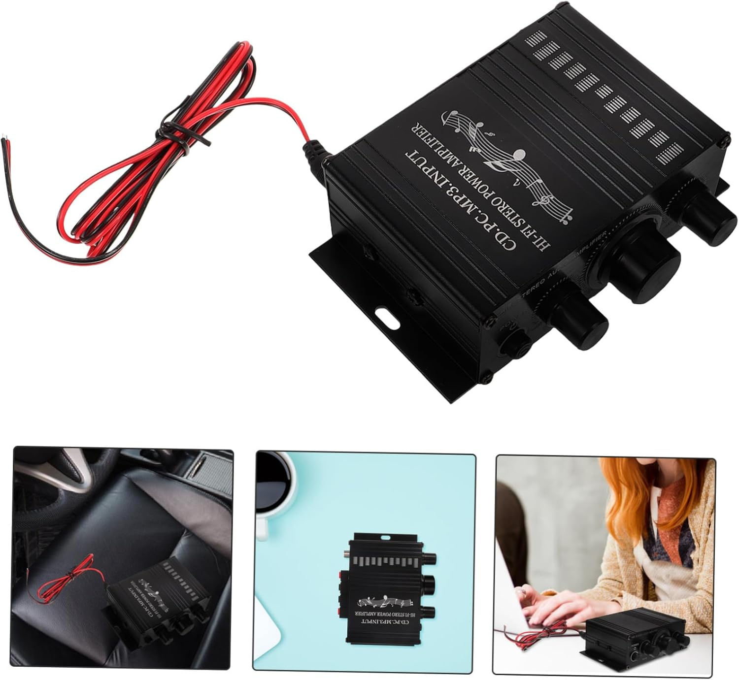 TOPPERFUN Stereo Amplifier Amplifier for Superior Sound Quality Cars Motorcycles and Home Lightweight and Versatile Audio image number 3