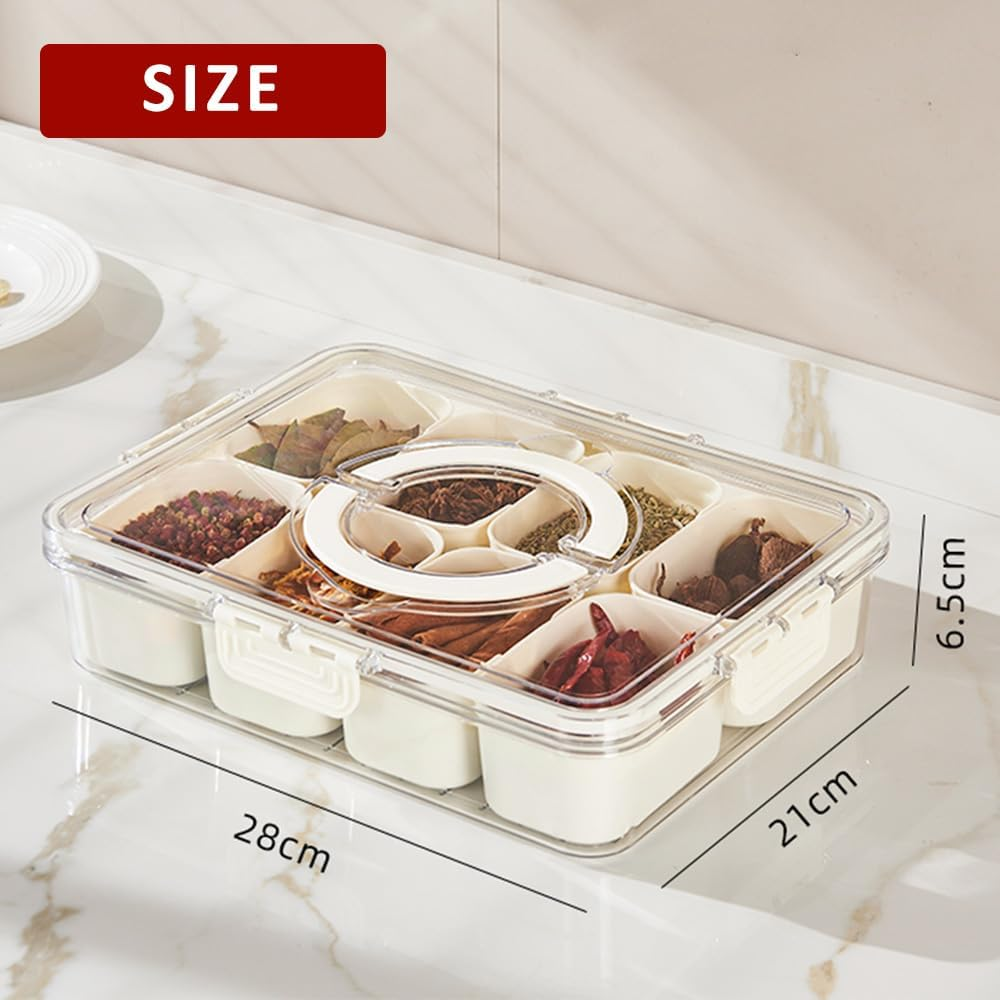 IRONA Snackle Box Container, Divided Serving Tray with Lid and Handle, Portable Snack Platters, Clear Organizer for Candy, Fruits, Nuts, Snacks, Perfect for Party, Travel& Picnic image number 6
