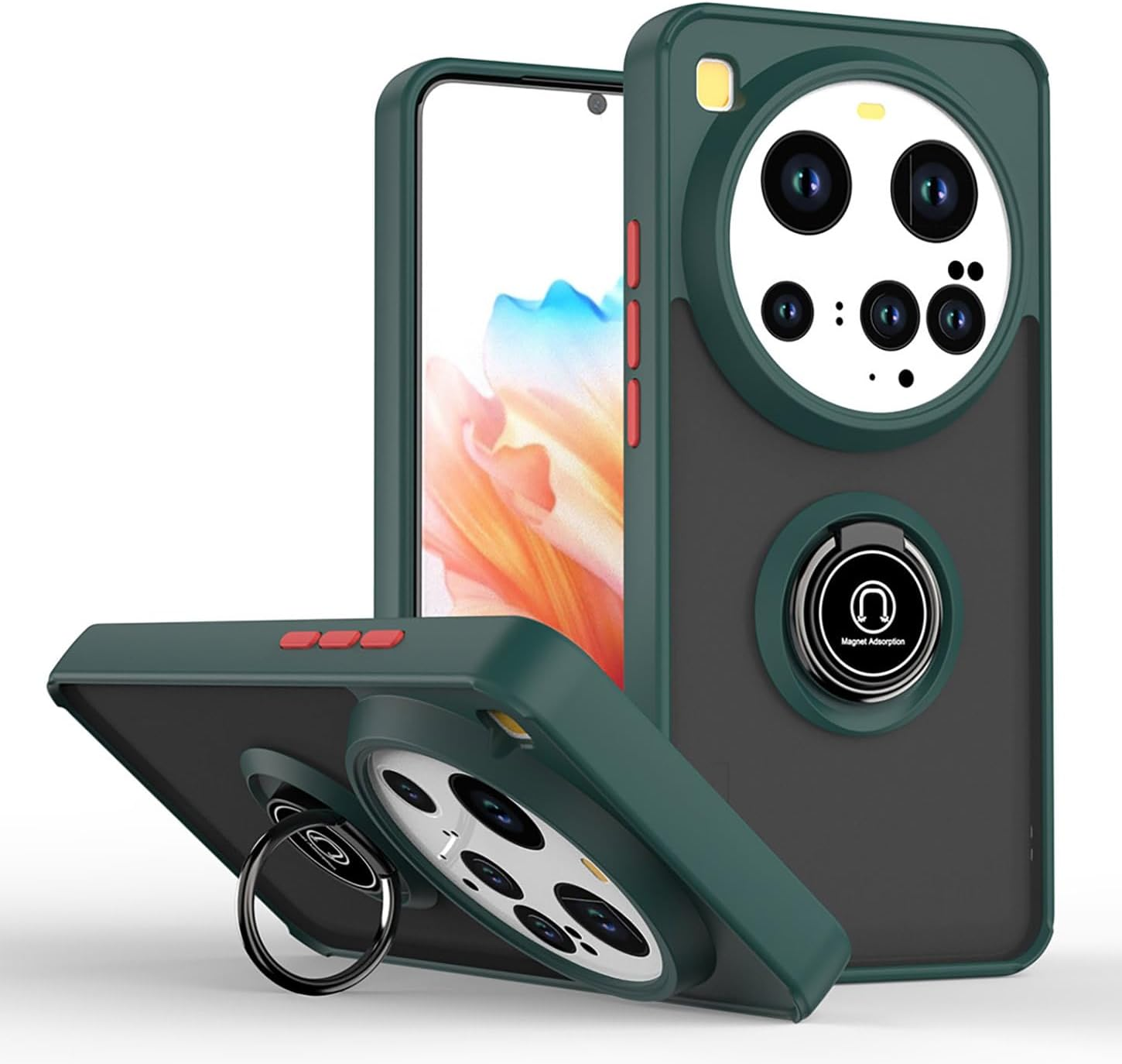 ILING Mobile Phone Case for Xiaomi 15 Ultra, Ultra Thin Shockproof Translucent Matte Hard PC Back Case, Soft Silicone TPU Bumper Protective Case with Ring Stand (Royal Blue)