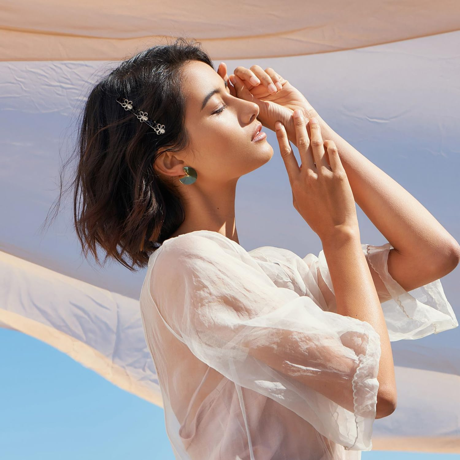 8 Metal Hair Pins, Broken Hair Clips, Fashionable Side Decoration Hairpin, Solid Hair Accessories, Daily Pendulum Collocation image number 5