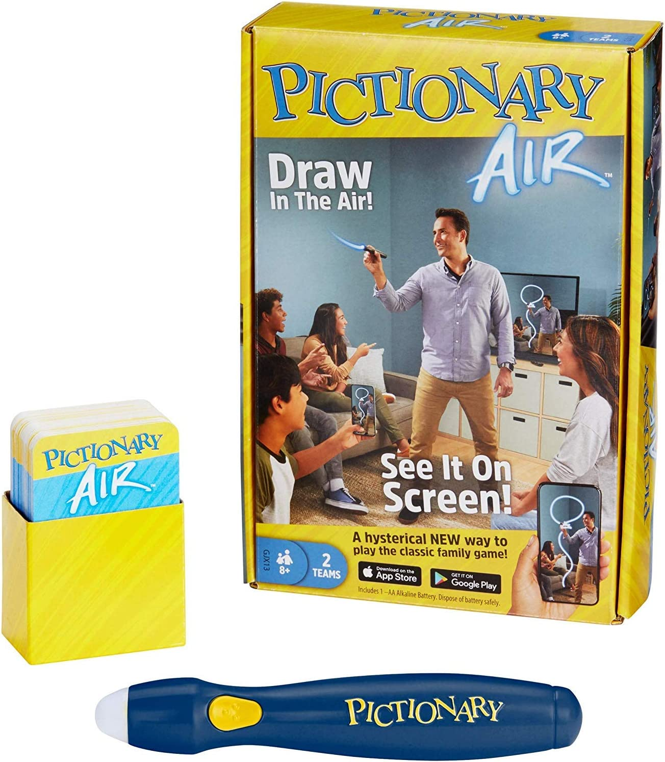 Pictionary Air Drawing Game, Family Game with Light-Up Pen and Clue Cards, Links to Smart Devices, Makes a Great Toy for 8 Year Olds and Up image number 3