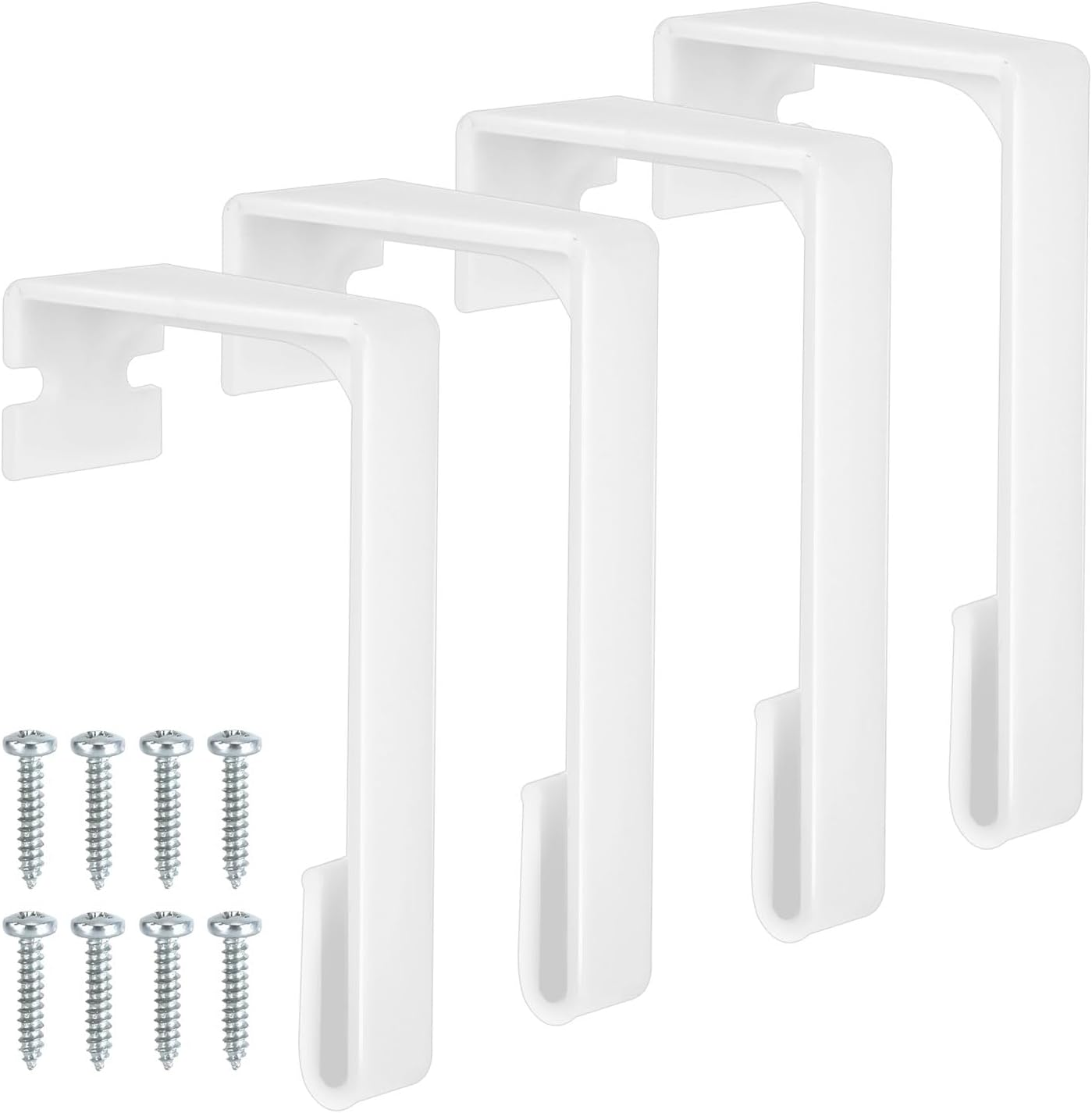 PEUTIER 4 Pack RV Curtain Track Clip Set, Plastic RV Side Curtain Holder Camper Window Curtain Hold down RV Parts and Accessories (White)