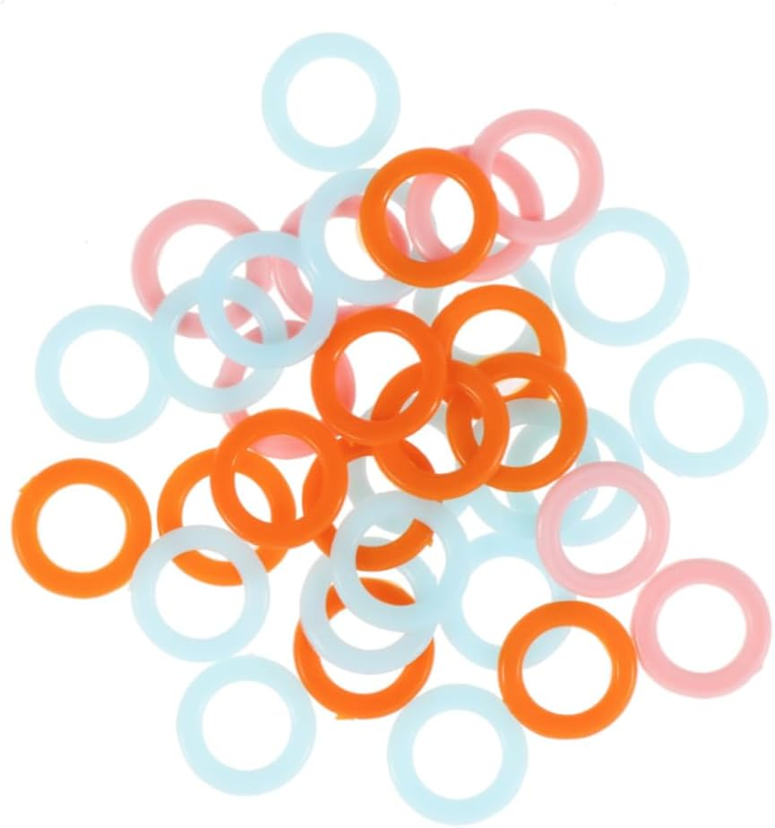 NUOBESTY 300Pcs Circle Knitting Stitch Markers Set Crochet Marker Ring Assorted Plastic Knitting Counters for Yarn Random