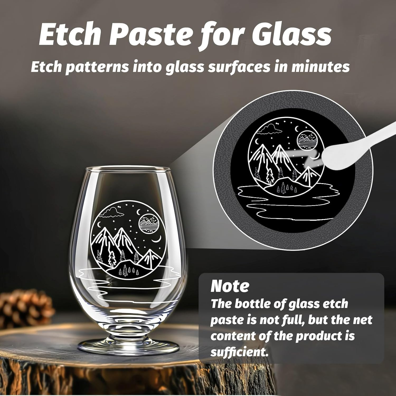 3.5 Oz Glass Etch Paste, Create Beautiful Art in Minutes, Personalize Your Craft on Glass Surfaces (100G) image number 2