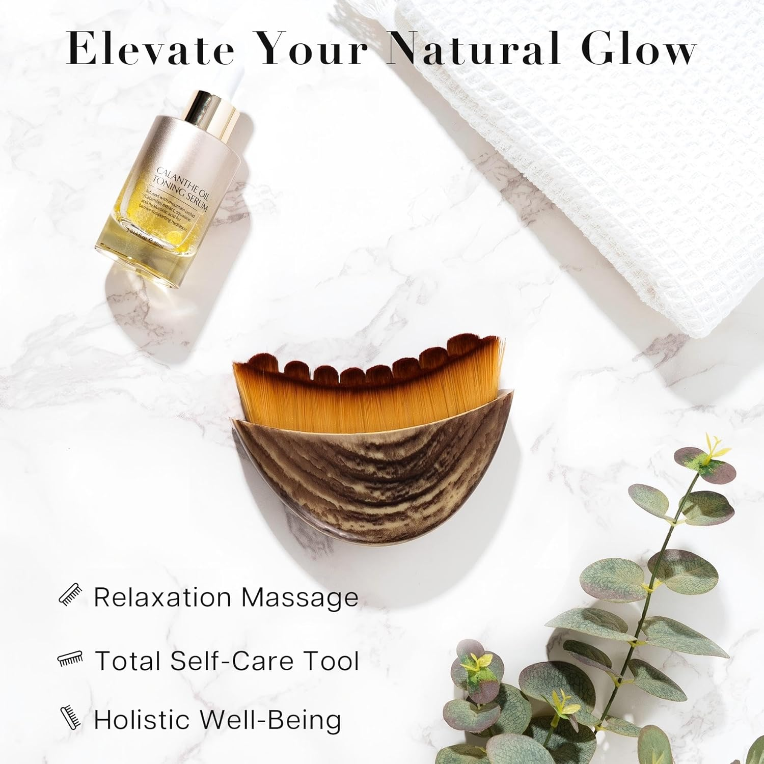 Olephira Lymphatic Drainage Face Brush - Anti-Puffiness Jawline Sculpting Dry Brush, Ergonomic Design for Facial Curve Fit, Skin Rejuvenation (1PC) image number 1