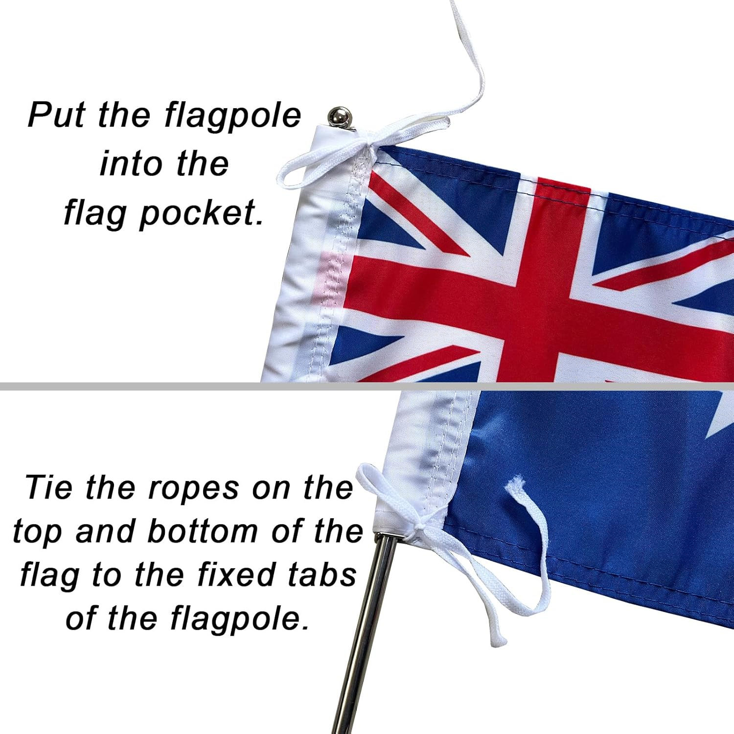 National Flag Banner Countries Flags 30X45Cm with 2 Metertelescopic Flagpole Stainless Steel Pole (Australia) image number 2