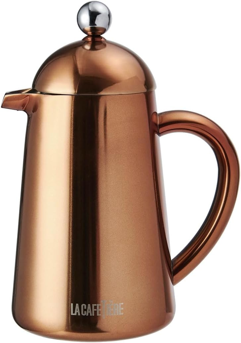 La Cafeti&egrave;re Havana Copper Stainless Steel Double Walled Cafeti&egrave;re, Three Cup, Gift Boxed image number 3