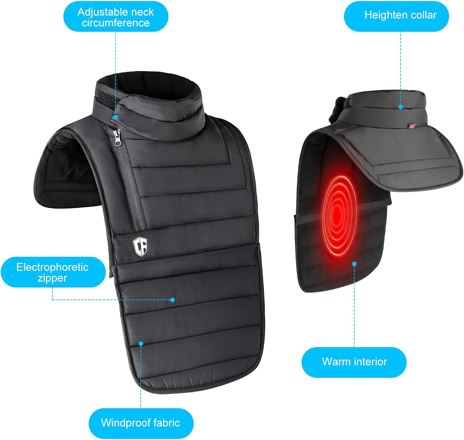 B-Qtech Motorcycle Neck Warmer,Windproof Soft Thick Neck Gaiter,Waterproof Warm Chest Protector for Cycling Motorcycle Running Hiking Skiing image number 5