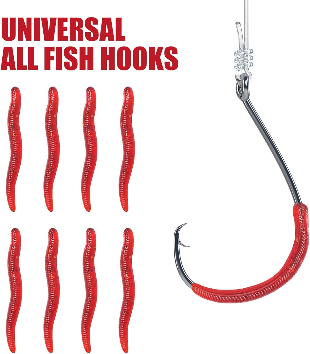 TEAONE Fake Lure, 200 PCS Soft Fishing Lure for Freshwater and Saltwater (Red, 3.5Cm/1.37In) image number 5