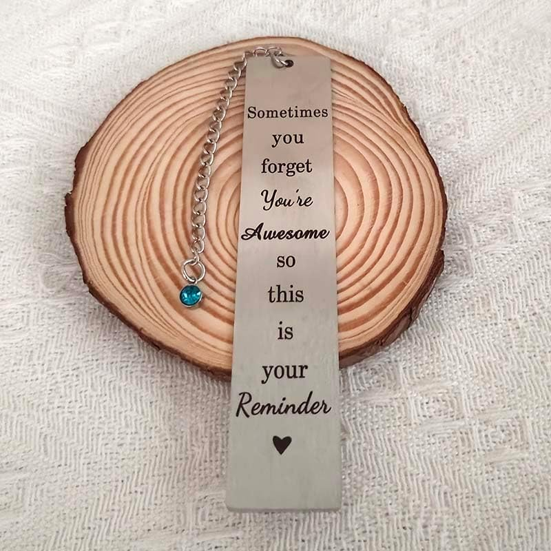 Christmas Birthday Gifts Bookmarks Inspirational Gift Bookmark for Women Men Sometimes You Forget You'Re Awesome Gift Book Marks for Book Lovers Coworker Gifts for Bookworm image number 1