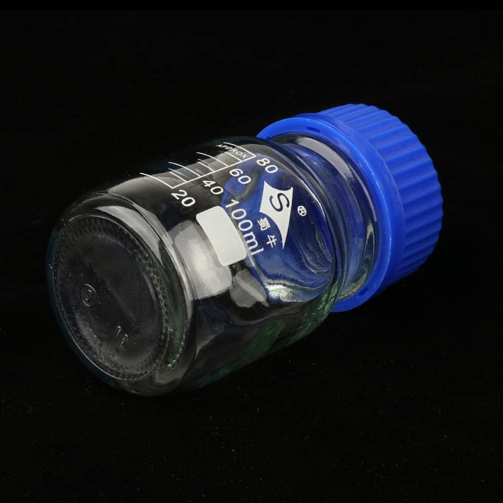Baosity Lab Polypropylene Wide Mouth Reagent Bottles, Clear Glass Storage Jar 100Ml/ 250Ml/ 500Ml/ 1L - Blue, 100Ml image number 6
