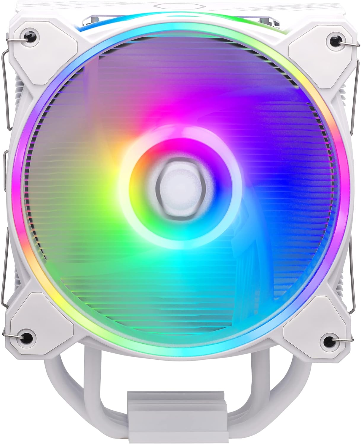 Cooler Master Hyper 212 Halo CPU Air Cooler - Pure White Aluminium Finish, 4 Continuous Direct Contact Heat Pipes with Fins, MF120 Halo2 ARGB Fan, ARGB Auto Detect, LGA1700 & AM5 Brackets - White image number 6