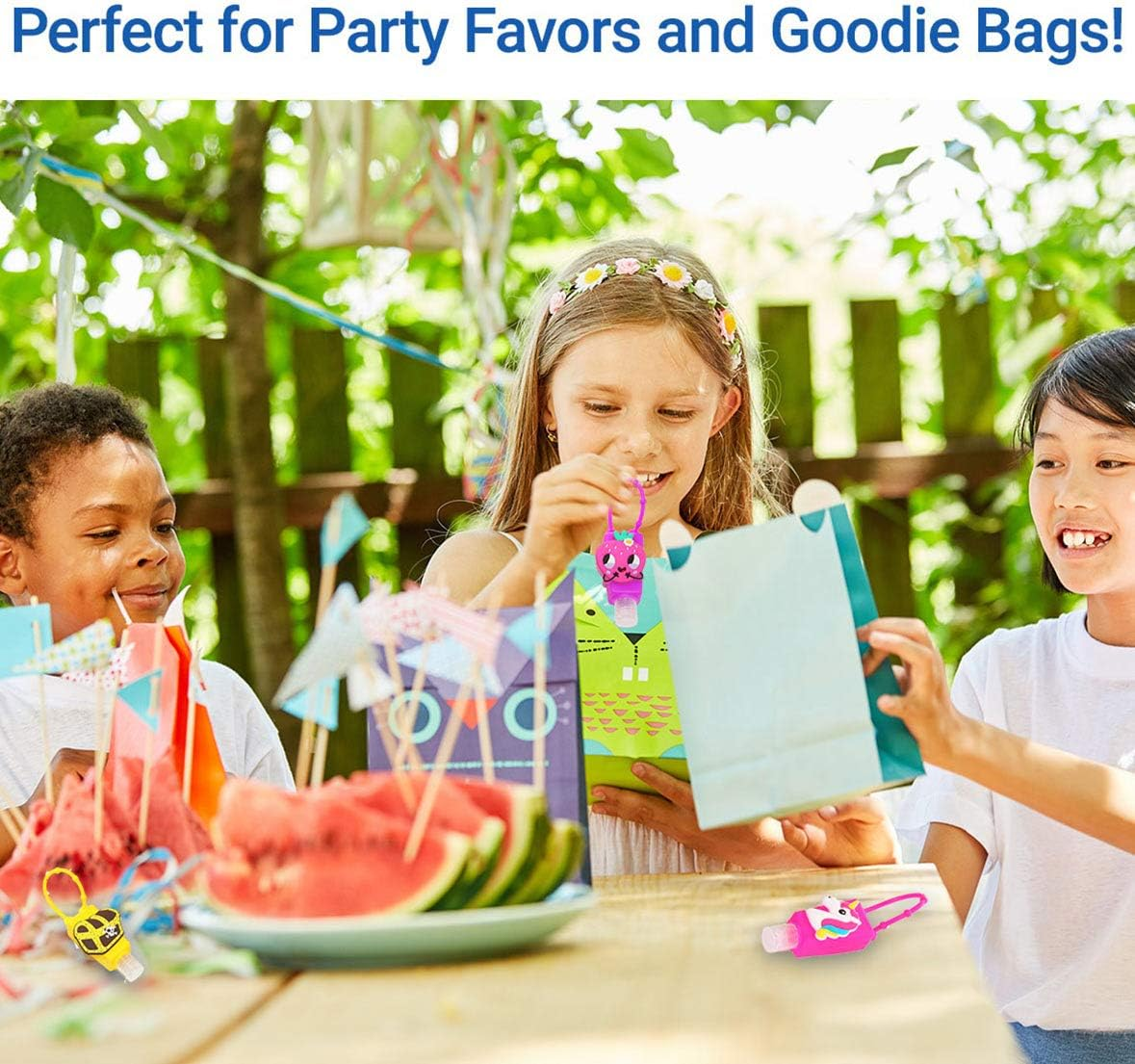 KINIA 8 Pack Empty MERMAID PIRATE Kids Hand Sanitizer Travel Size Keychain Carriers, 8-1 Fl Oz Flip Cap Reusable Portable Empty Bottles (8-Variety Pack MERMAID PIRATE) image number 6