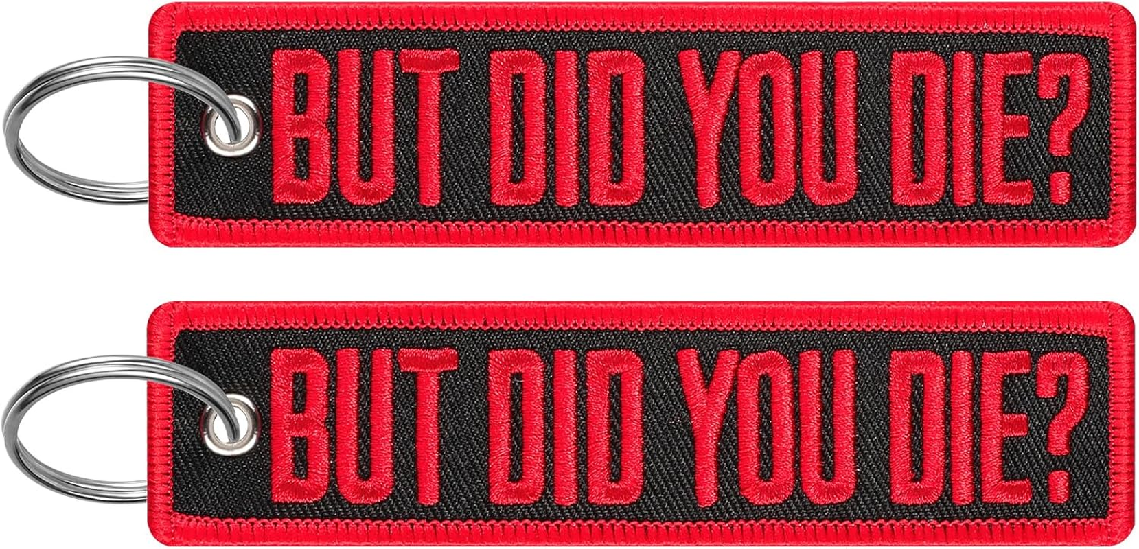 2 Pcs Embroidery Keychain Key Ring Accessories, Double Sided Motorcycles Car Key Tags for Scooters Men and Women