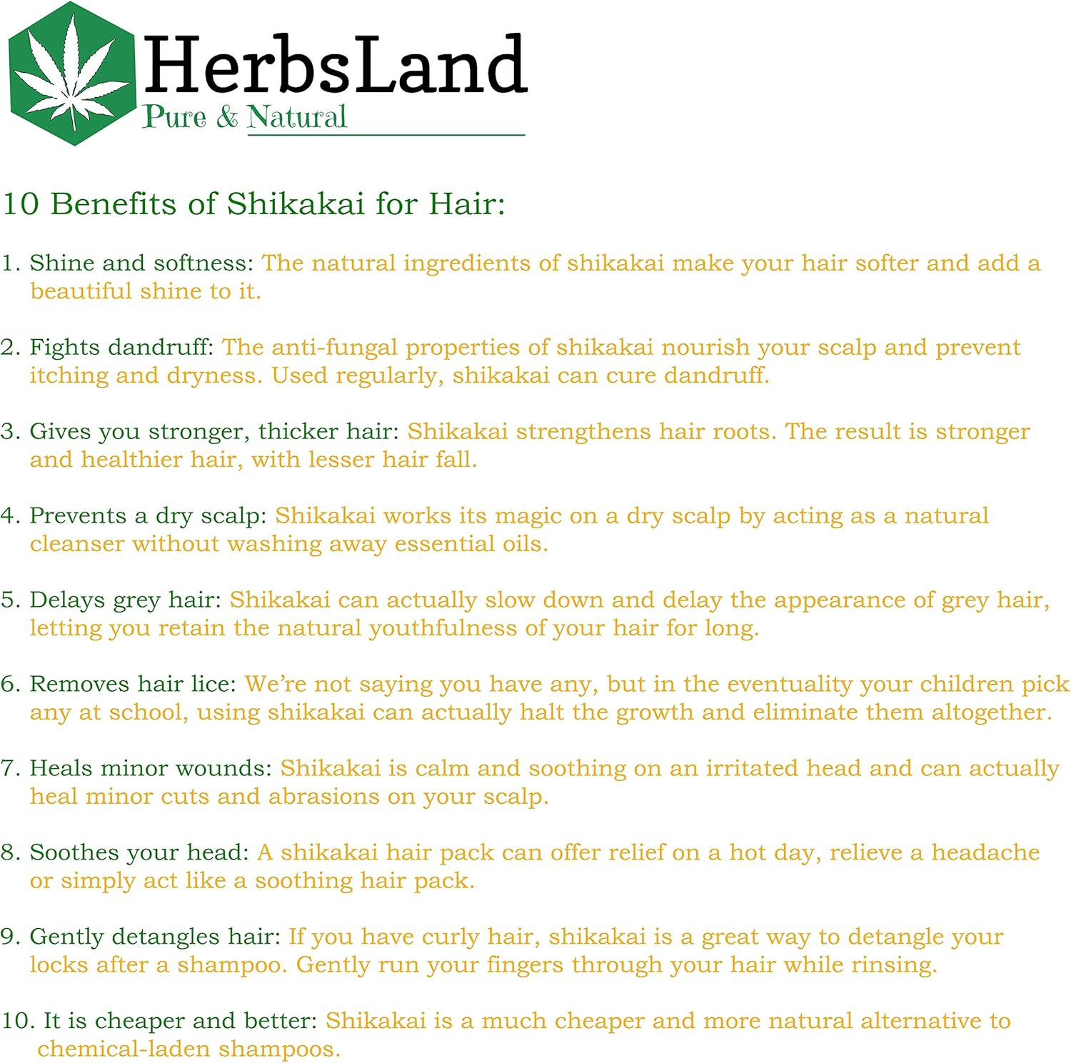 Herbsland&reg; 100% Bio Organic Shikakai Powder/Acacia Concinna Powder for Hair Treatment | Skin Care | Hair Pack | Shiny Hair with Anti-Dandruff Treatment | Natural and Double Filtered (100 Gm)