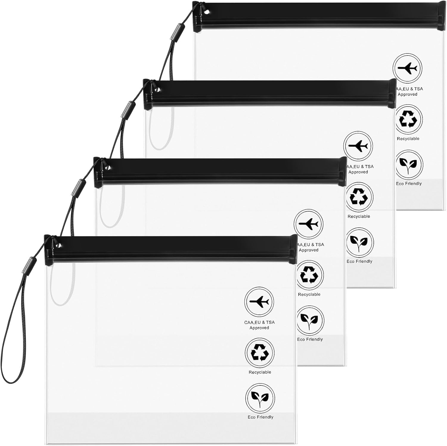 Clear Travel Toiletry Bags, TSA Approved, Quart Size Waterproof, 4-Piece Set image number 5