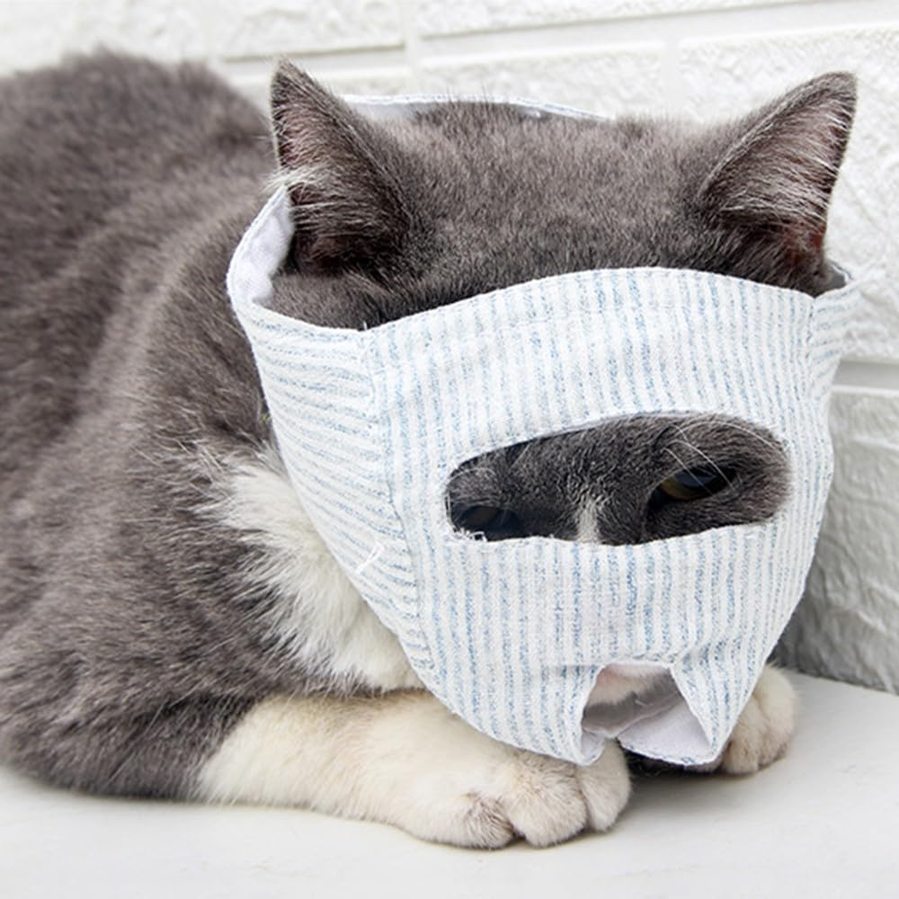 Mioyoow Cat Muzzles, Breathable Pet Cat Masks, Muzzle, anti Bite, anti MIAU Cat Retention Bags for Grooming Nails image number 5