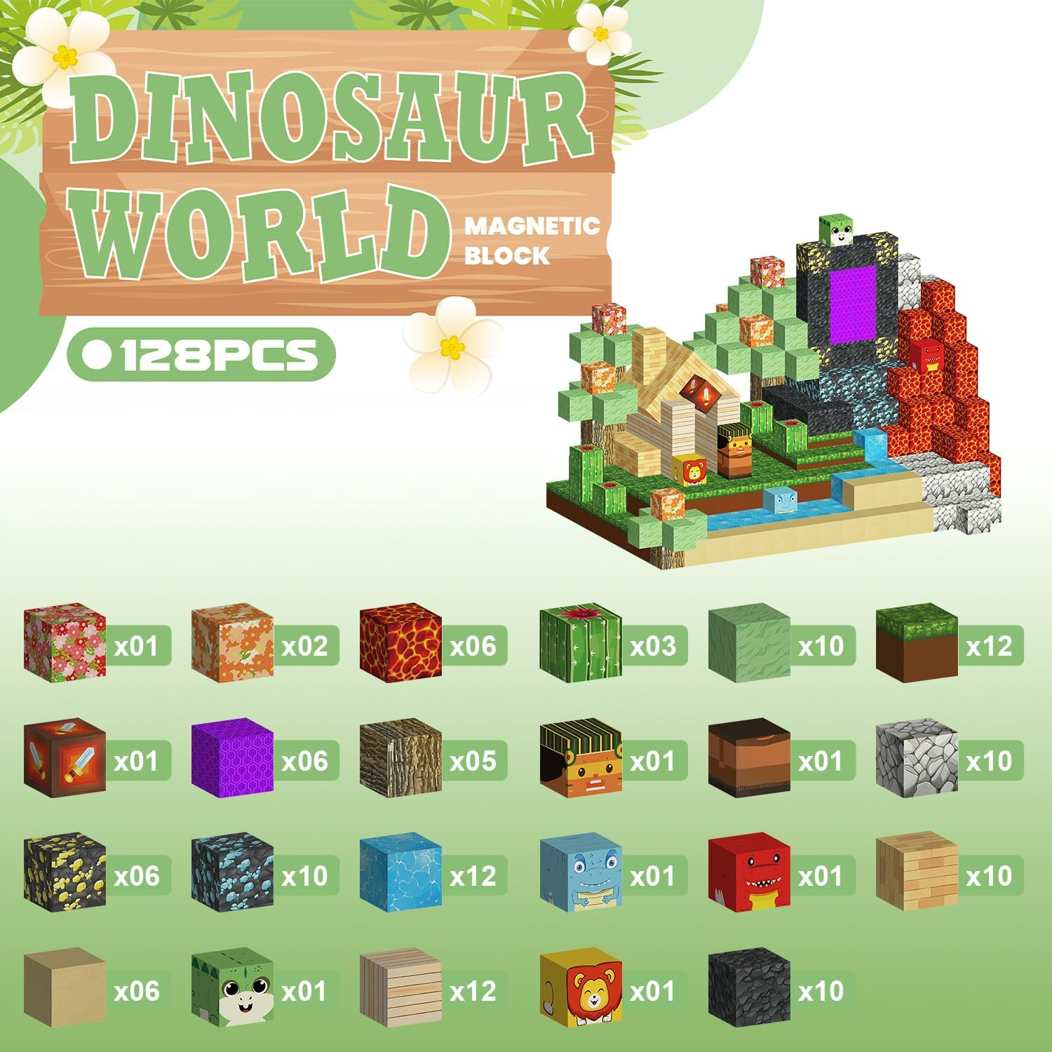 Magnetic Blocks Cubes 128PCS for Boys & Girls Age 3-4 4-5 6-8, Magnetic Tiles Stem Montessori Sensory Toys for Toddlers for 3+ Years Old, Magnetic Construction Toys image number 2