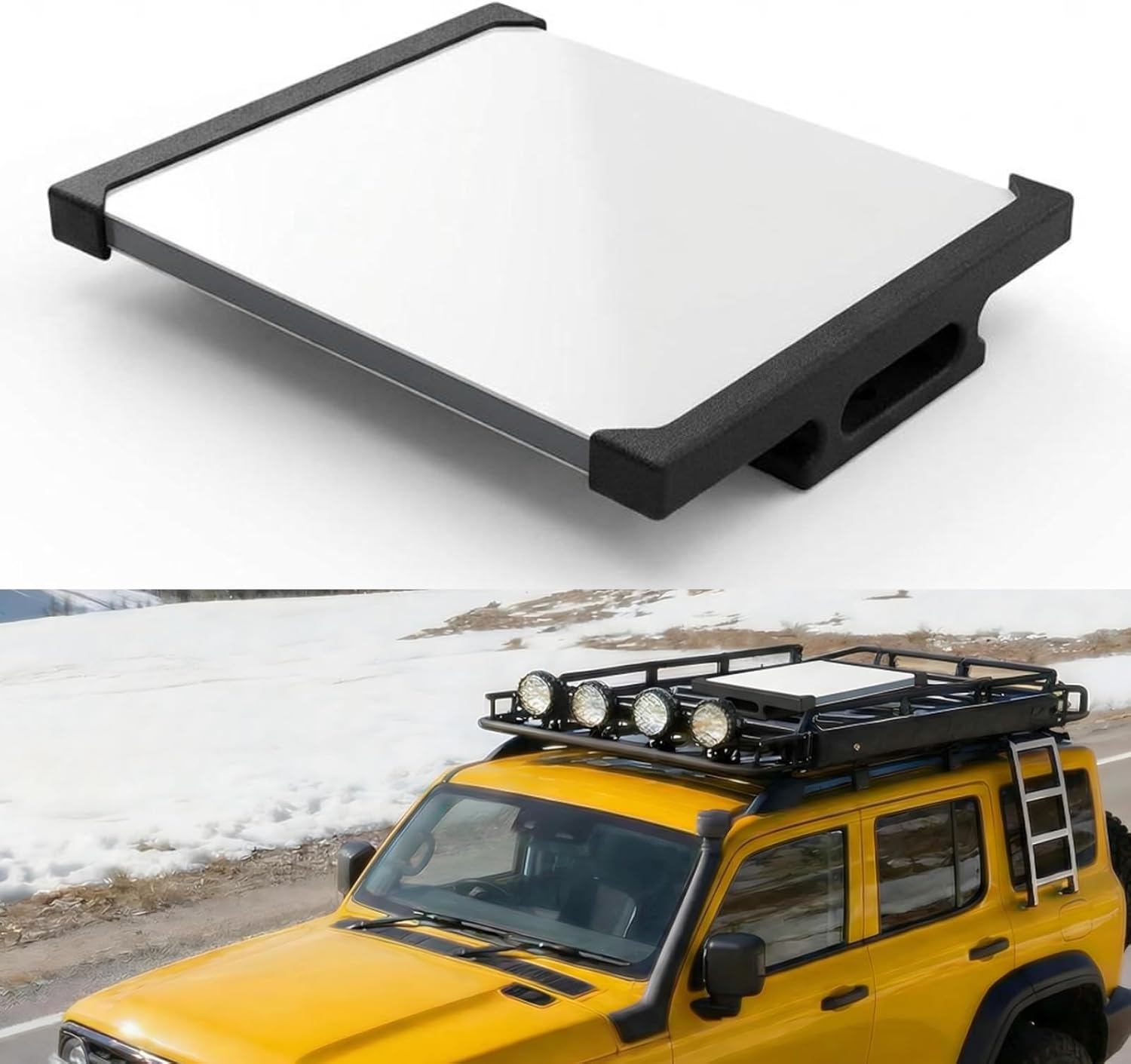 Starlink Mini Roof Rack Mount - Screw-On Car Roof Railway Mount for Off-Road Vehicles, Durable Uv-Resistant ASA, Starlink Mini Accessories (Black) image number 3
