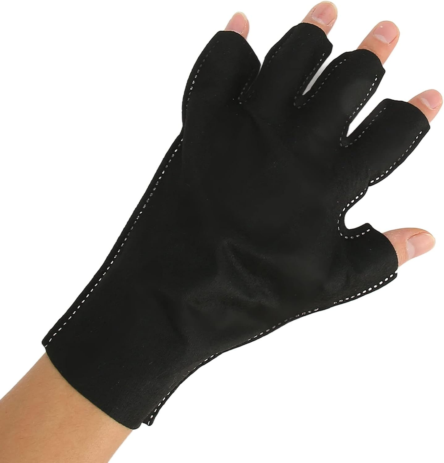 Anti UV Gloves, Breathable Fingerless Manicures Protection Gloves, Skin Friendly Elastic UV Gloves for Gel Nail Lamp, Hiking, Paddling, Driving, Canoeing, Kayaking image number 5