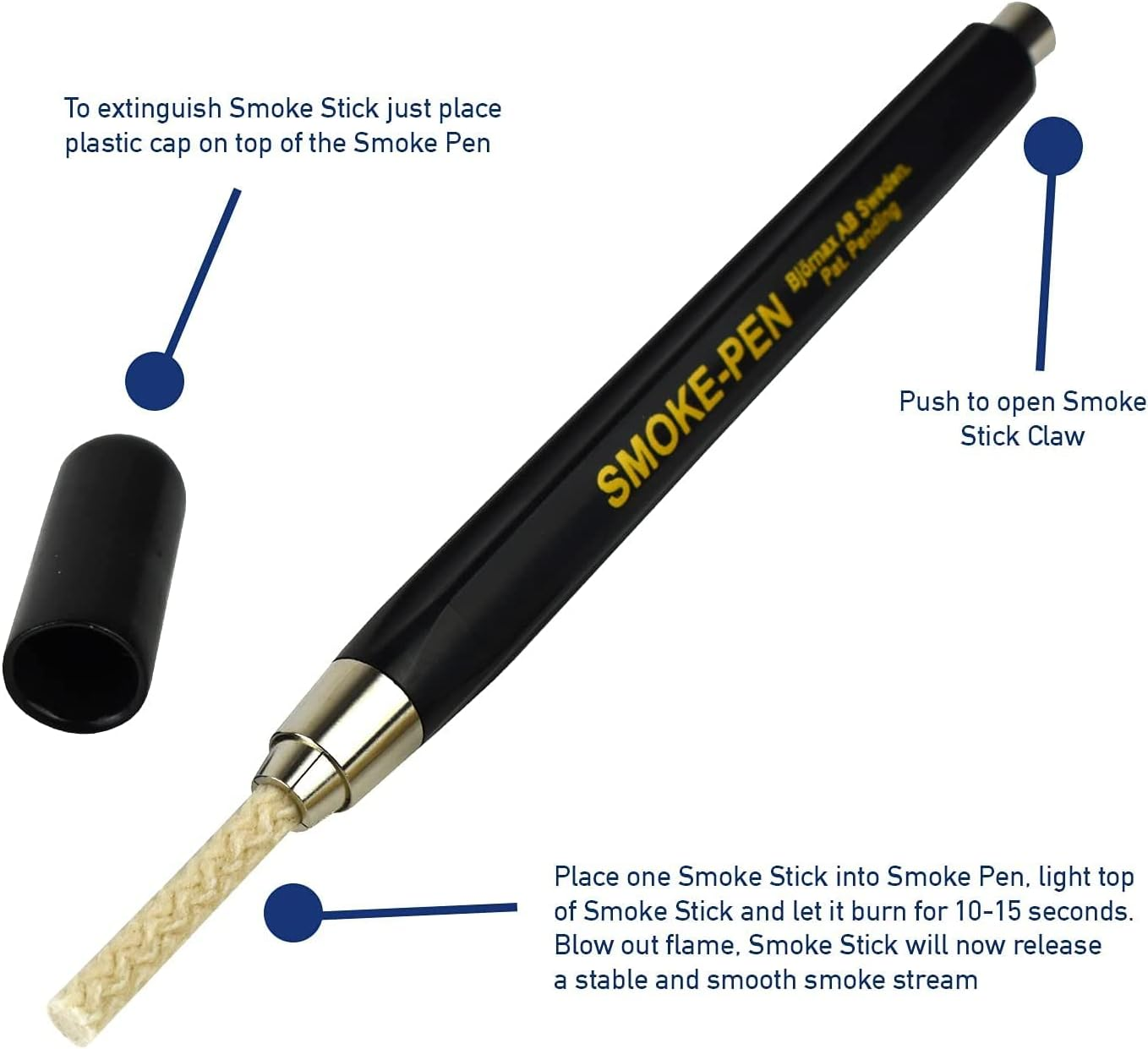 Arctic Hayes 333110 Smoke Pen 6 Sticks Testing Kit for Slight Air-Movement, Gas, Mandatory CO Spillage Checks of Boiler/Case Sills, Black image number 4