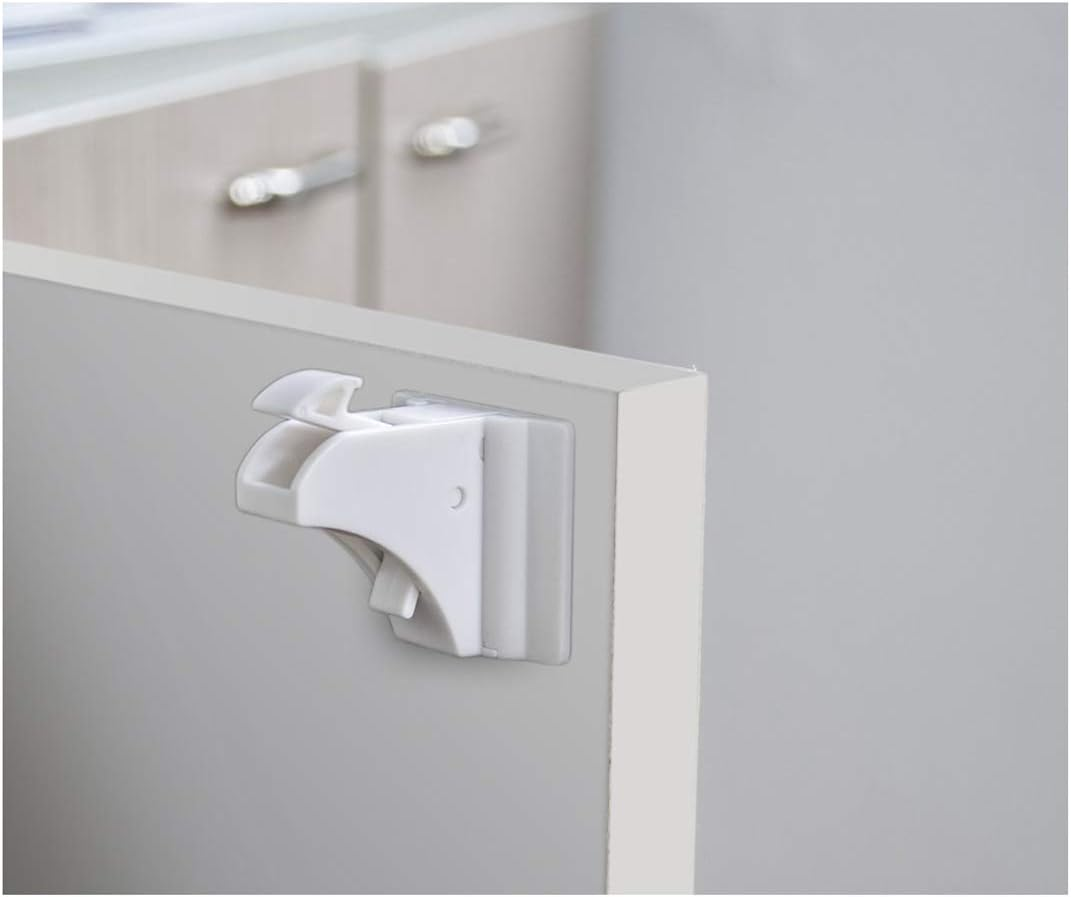 Magnetic Child Safety Cupboard,8 Pack, Locks with 2 Keys, Babyproof Your Cabinets and Drawers, No Drilling or Screws Needed, Includes 1 Child Safety Lock for Knobs image number 2